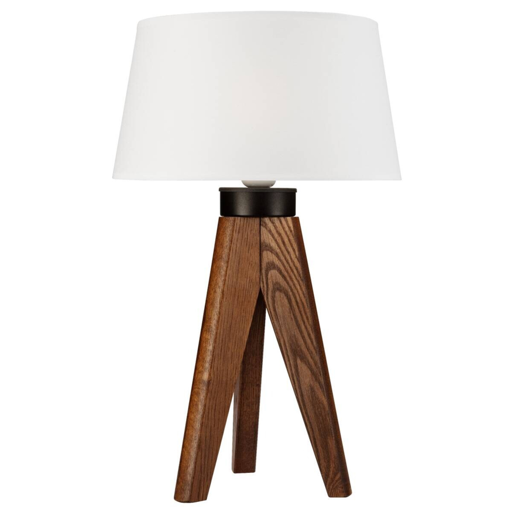 Lamkur Tischlampe Eiche hellbraun Stahl Holz B/H/L: ca. 34x38x38 cm E27 1 Brennstellen