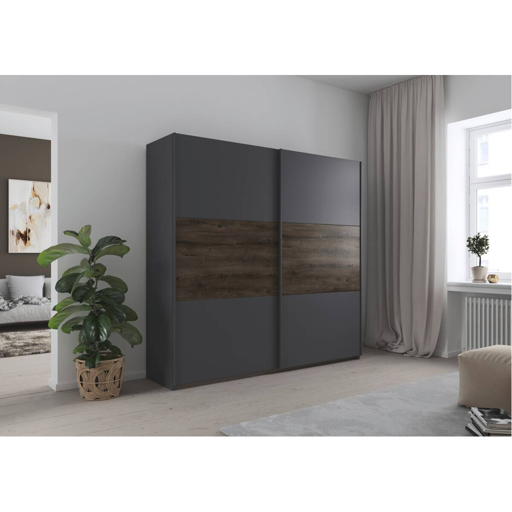 Schwebetürenschrank Marbella grau B/H/T: ca. 218x210x59 cm