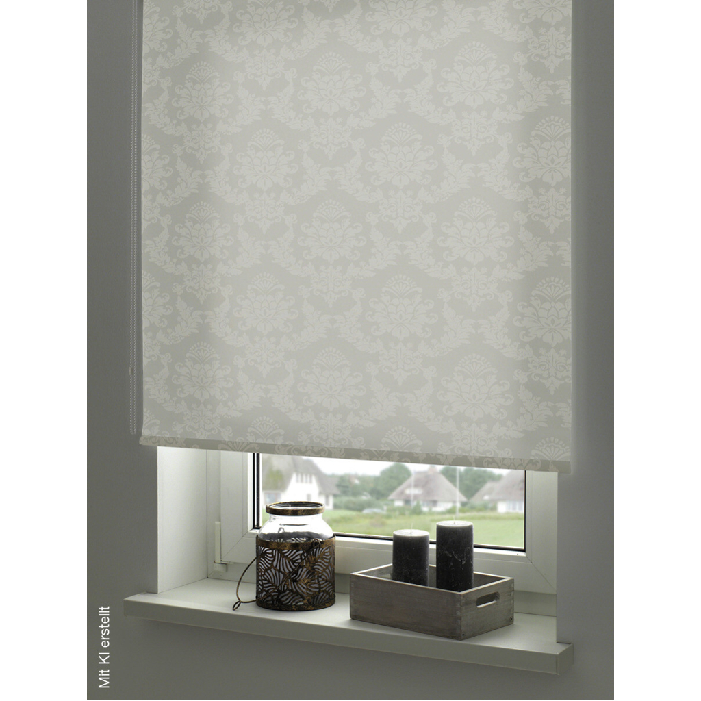 Boviva Seitenzugrollo Tageslichtqualität Ornament weiß B/L: ca. 122x175 cm