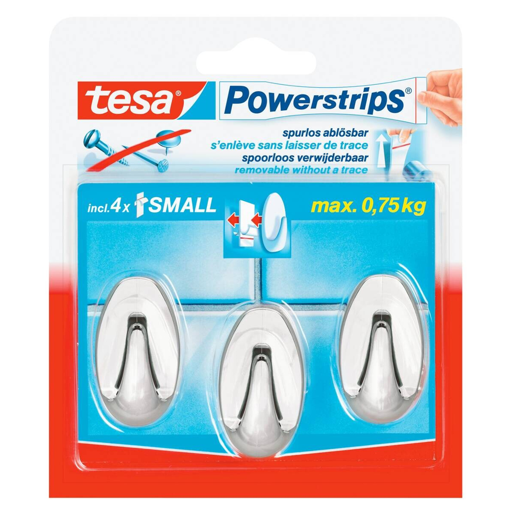 Powerstrips Chrom Kunststoff B/H/L: ca. 25,5x4,4x17 cm
