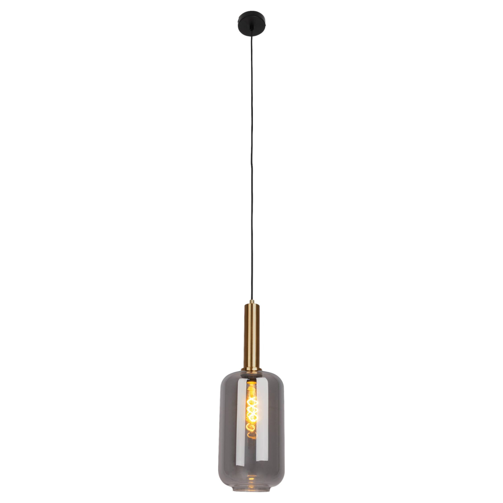 Näve Leuchten Pendelleuchte schwarz Metall Glas B/H/T/D: ca. 22x150x22x22 cm E27 1 Brennstellen