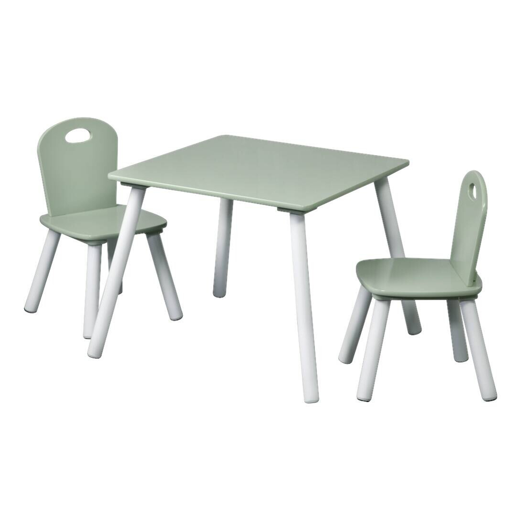 Kesper Kindertisch mit 2 Stühlen mint Spanplatte B/H/L: ca. 55x45x55 cm