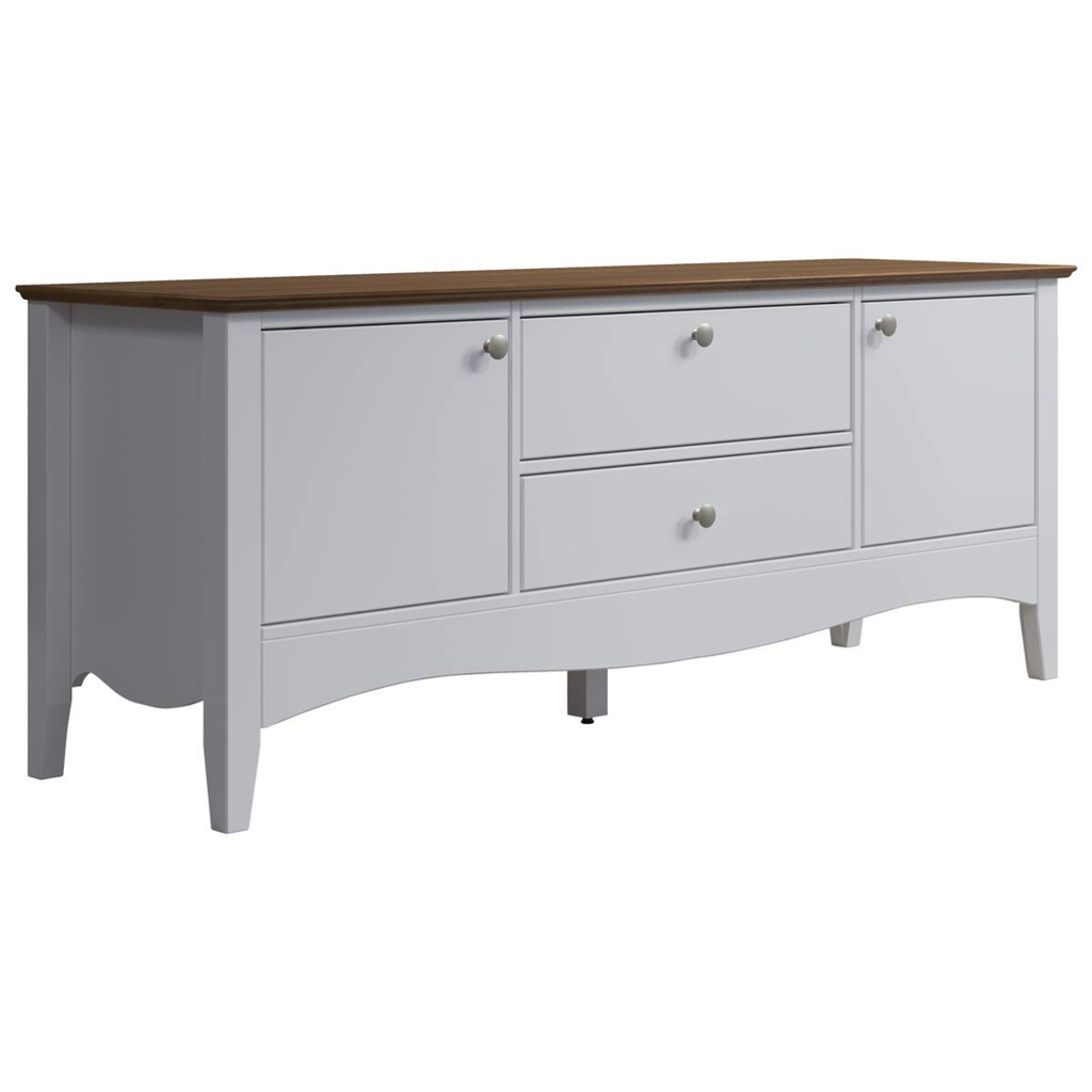 TV-Lowboard Lissabon weiß lackiert café braun lackiert B/H/T: ca. 140x58x42 cm