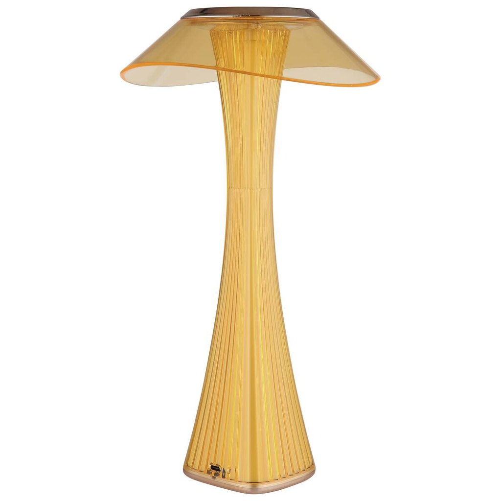GLOBO Tischleuchte amber weiß Craft Gold Kunststoff Acryl H/D: ca. 27,4x15,1 cm 1 Brennstellen