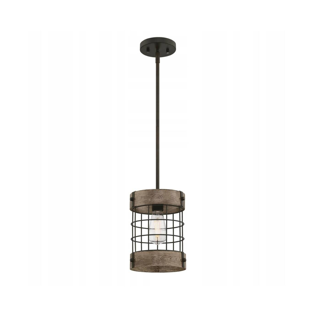 Westinghouse Pendelleuchte Langston bronze Holz Metall B/H/L: ca. 19x104x19 cm E27 1 Brennstellen
