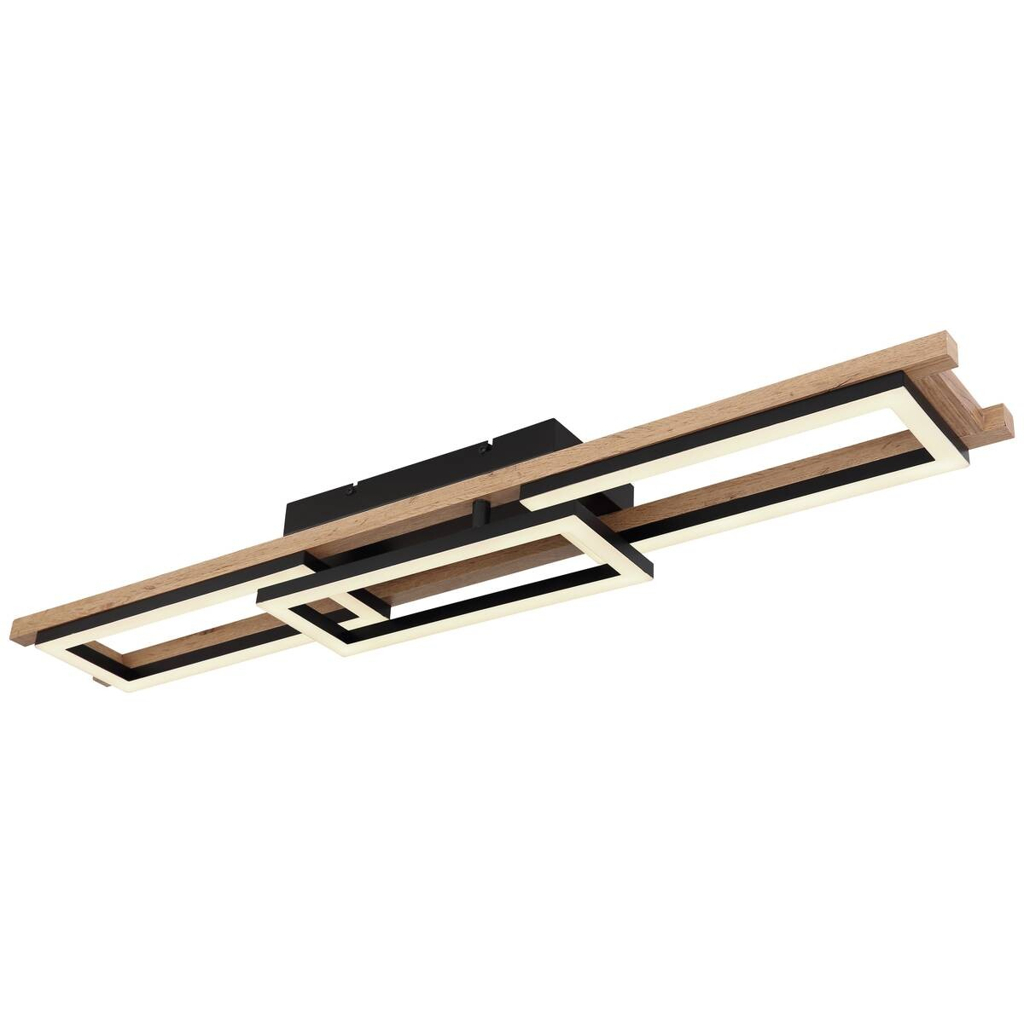 GLOBO Deckenleuchte 67266D1 schwarz Opal Metall MDF Kunststoff B/H/L: ca. 13,5x11x100 cm 1 Brennstellen