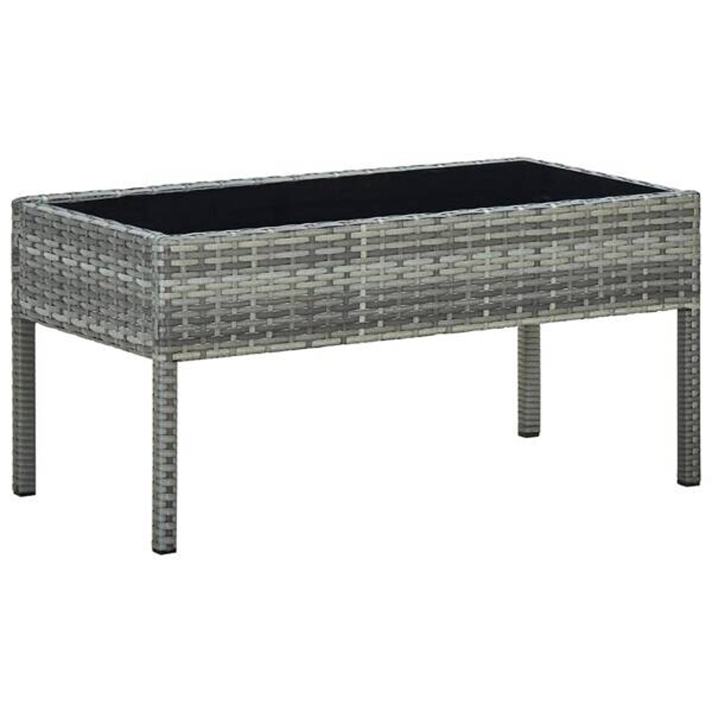vidaXL Garten-Couchtisch grau Glas B/H/L: ca. 40x37x75 cm