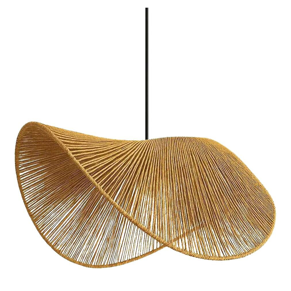 Opviq Pendelleuchte senf Kunststoff B/H/T/L/D: ca. 50x53x50x50x50 cm E27 1 Brennstellen