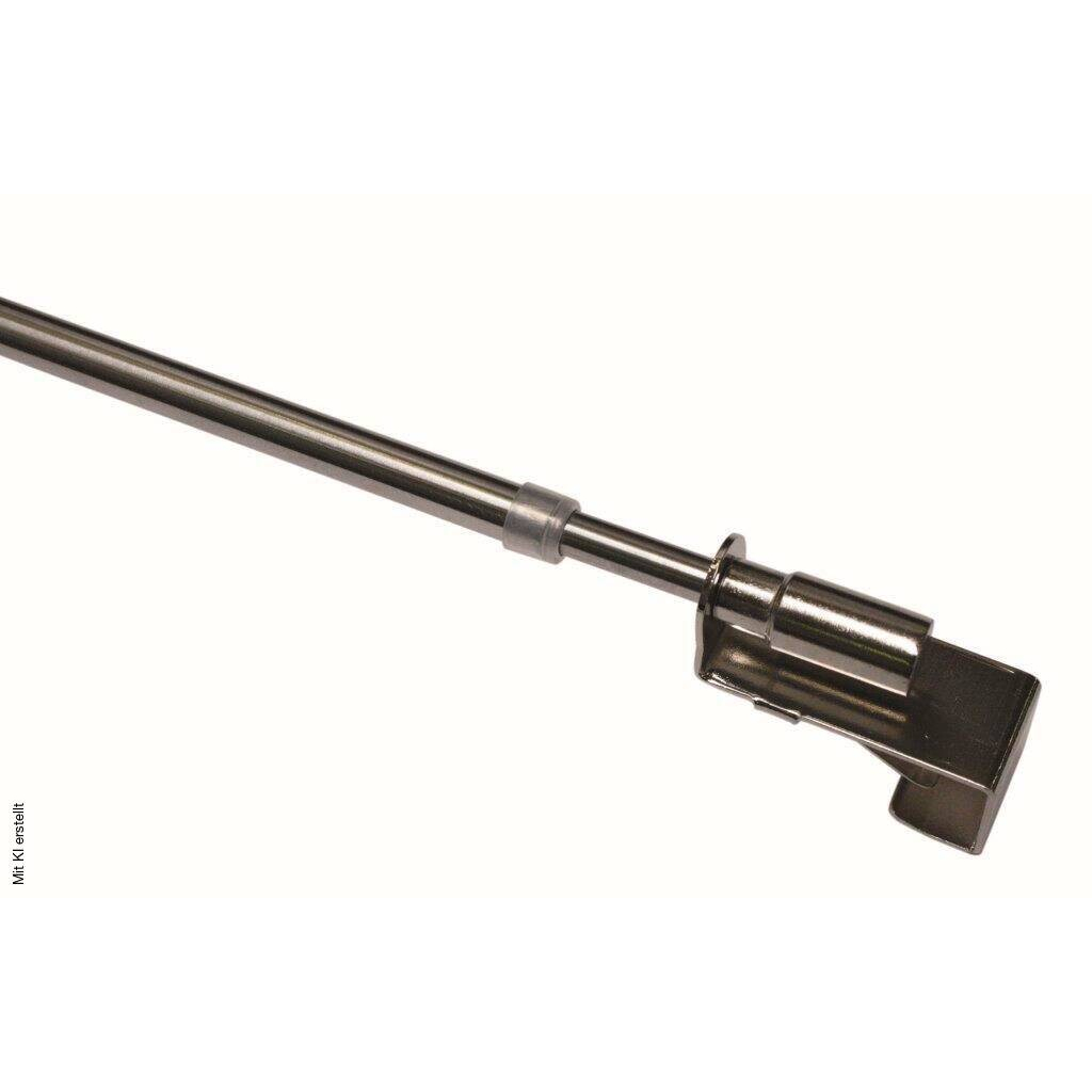 Boviva Vitragenstange Easy Edelstahloptik Metall ausziehbar von ca. 75 bis 125 cm 1.0 Läufe