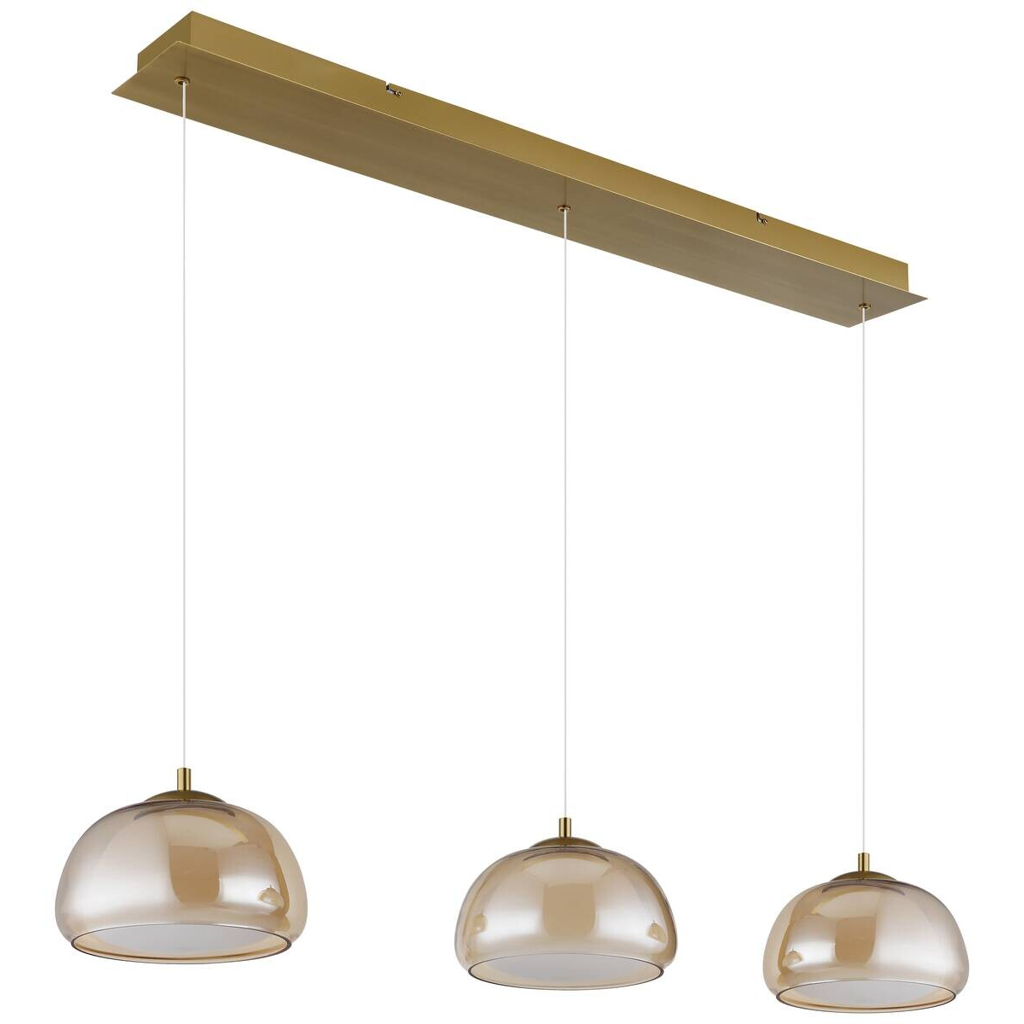 GLOBO Hängeleuchte gold Metall Glas B/H/L: ca. 36x21x101 cm