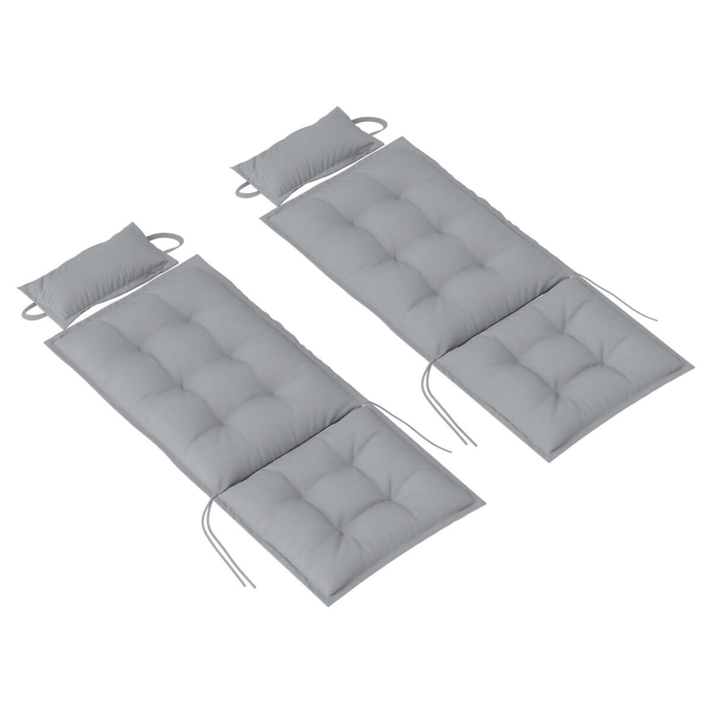 Outsunny Liegenauflage 2er Set hellgrau Polyester B/H/L: ca. 50x5x116 cm