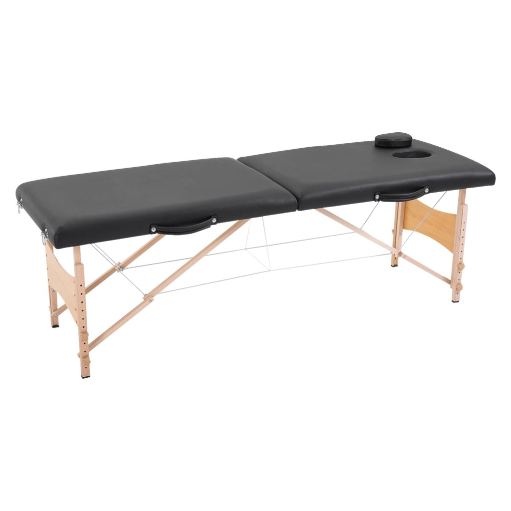 HOMCOM Massageliege schwarz Holz B/H/L: ca. 60x186x58 cm