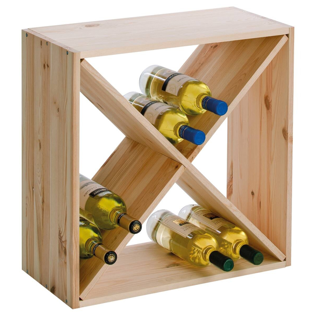 Zeller Weinregal natur Bambus B/H/L: ca. 25x52x52 cm