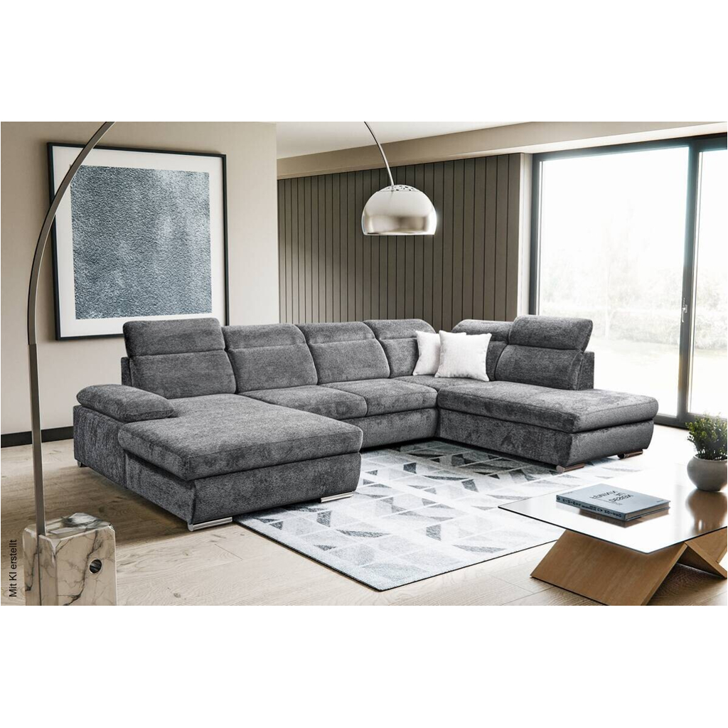 Wohnlandschaft Cordoba anthrazit Webstoff B/H/T: ca. 359x105x232 cm