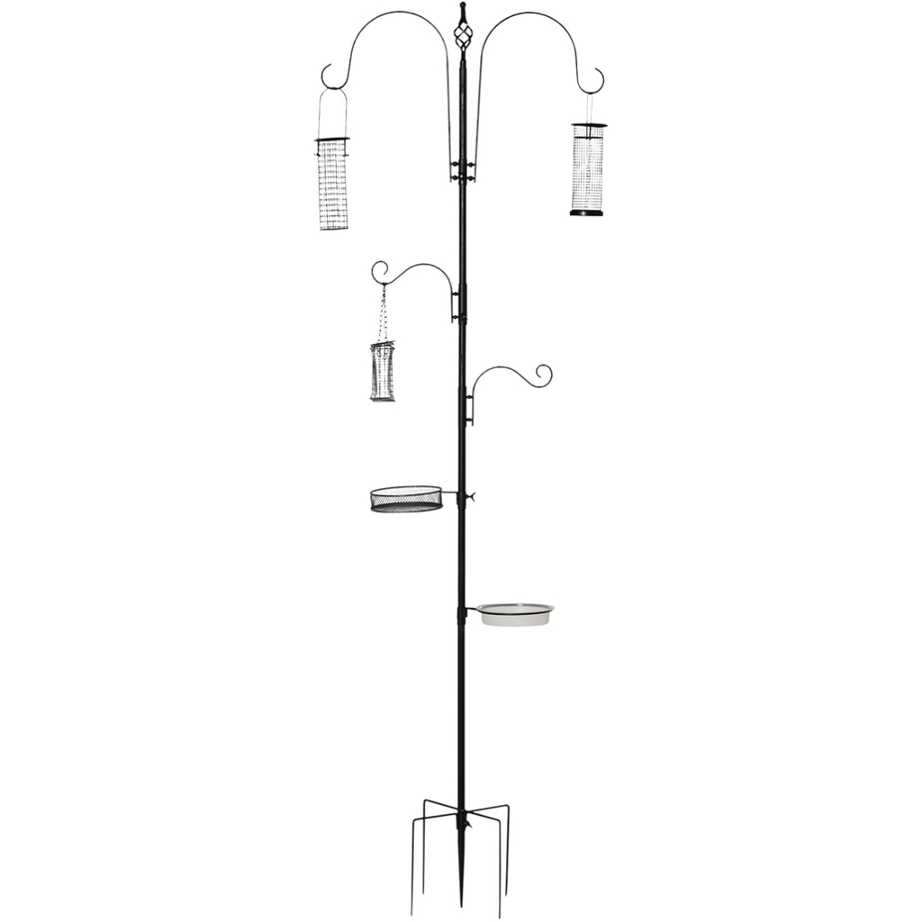 PawHut Tier-Zubehör schwarz Edelstahl B/H/L: ca. 54,5x54,5x208 cm