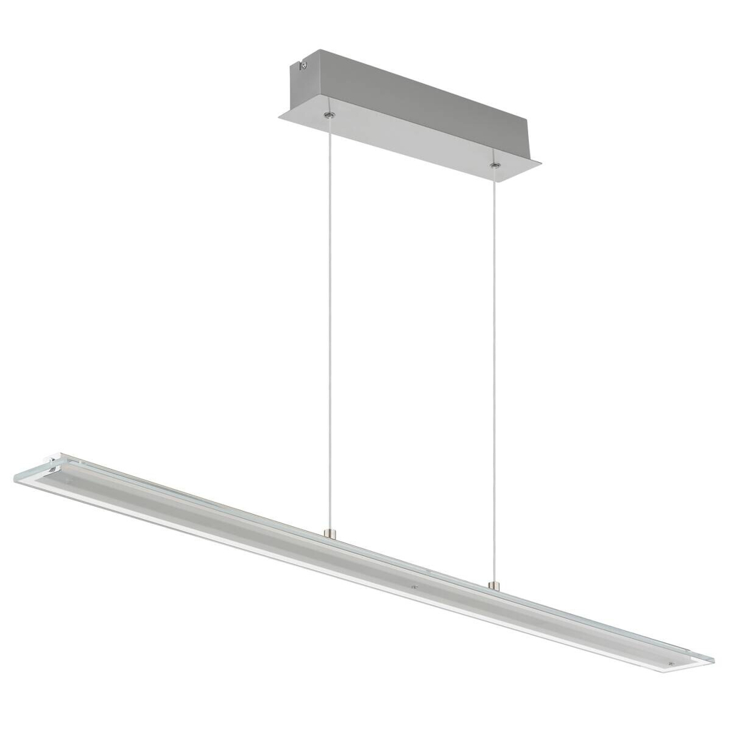 GLOBO Hängeleuchte klar nickel Metall Glas B/H/L: ca. 9x150x115 cm 1 Brennstellen