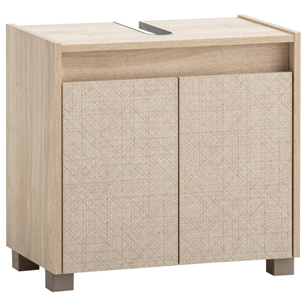 Waschbeckenunterschrank Sander Eiche hell Nachbildung B/H/T: ca. 56,9x54,6x33 cm