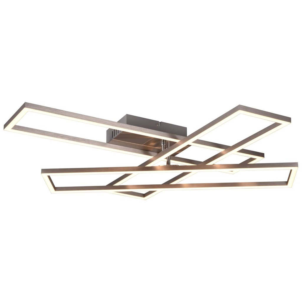 Reality LED-Deckenleuchte R64423107 Corso nickel matt Metall B/H/T: ca. 66x10x60 cm 1 Brennstellen