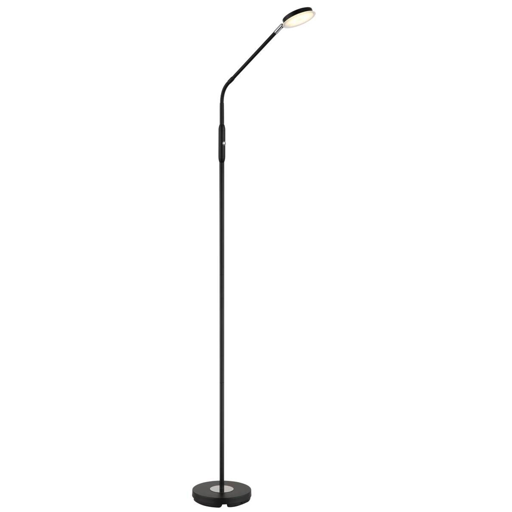 GLOBO Stehlampe mattschwarz Metall B/H/L: ca. 20x173x52 cm 1 Brennstellen