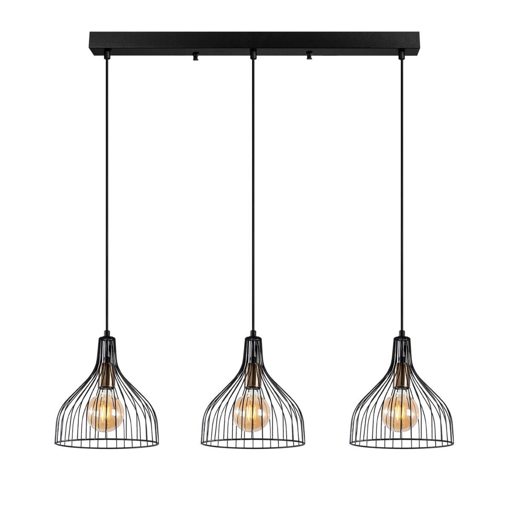 Opviq Pendelleuchte Cafu bronze schwarz Metall B/H/T/L/D: ca. 25x121x25x94x25 cm E27 3 Brennstellen