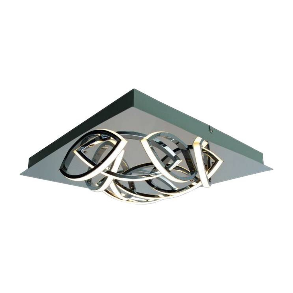 Näve Leuchten LED Deckenleuchte NV1228842 Chrom Aluminium B/H/T: ca. 41x9x41 cm null 9 Brennstellen
