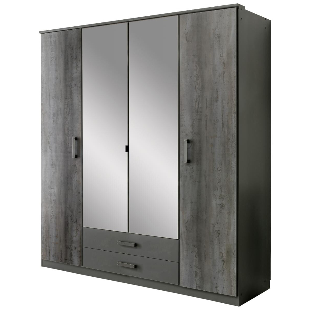 Kleiderschrank Duisburg Graphit B/H/T: ca. 180x199x58 cm
