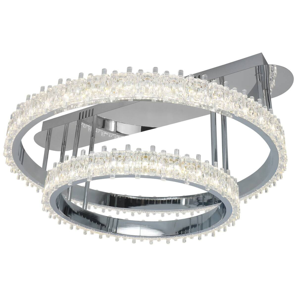 POCOline LED-Deckenleuchte Aurora Chrom Metall Acryl B/H/L: ca. 61x28,5x68 cm