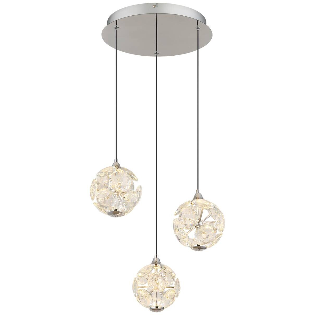 GLOBO Pendelleuchte Chrom klar Metall H/D: ca. 150x42 cm 1 Brennstellen