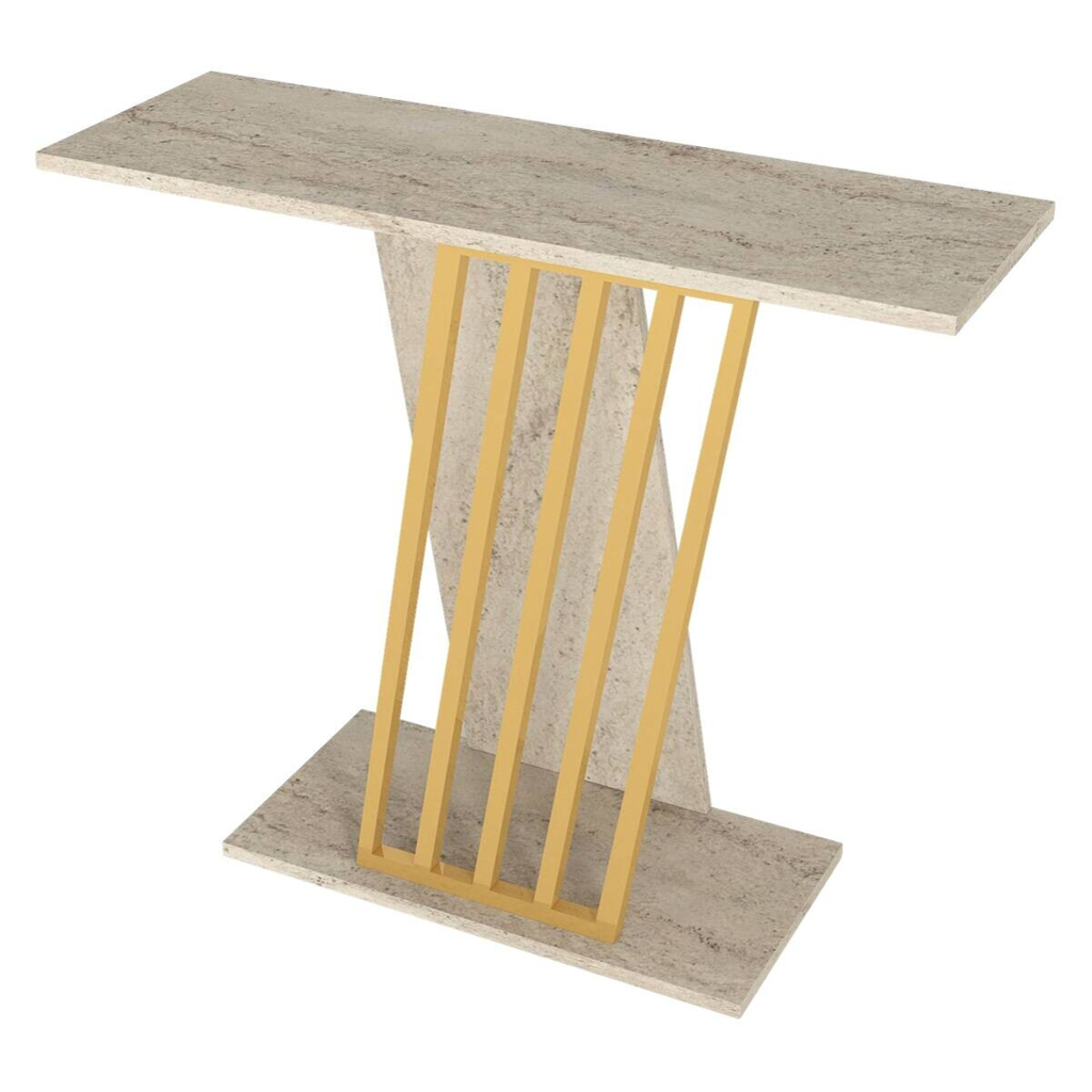 Konsolentisch Gravity beige granit Optik Spanplatte B/H/T: ca. 90x76,8x29,6 cm