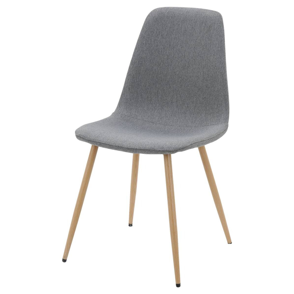 Stuhl Pia grau buche Microfaser Metall