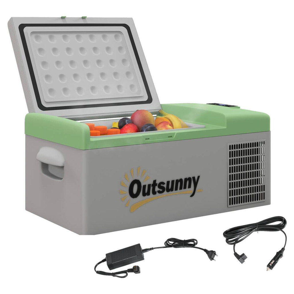 Outsunny Kompressor Kühlbox grau Kunststoff B/H/L: ca. 32x26x60 cm