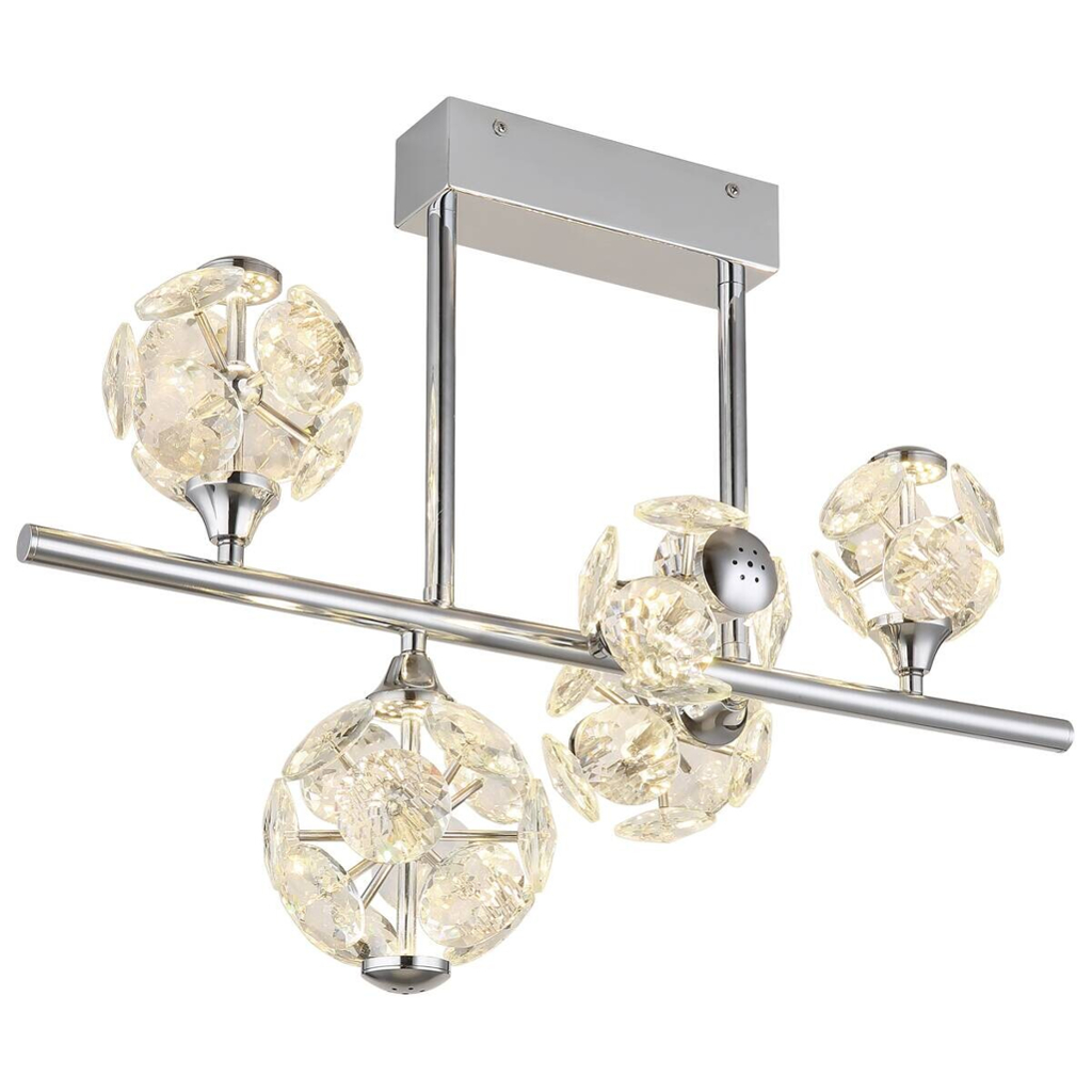 GLOBO Deckenleuchte klar Chrom Metall B/H/T/L: ca. 30x46x61x61 cm 1 Brennstellen