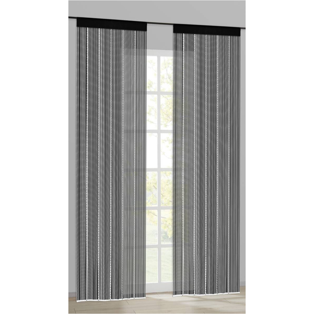 Fadenvorhang Perle schwarz B/L: ca. 90x245 cm