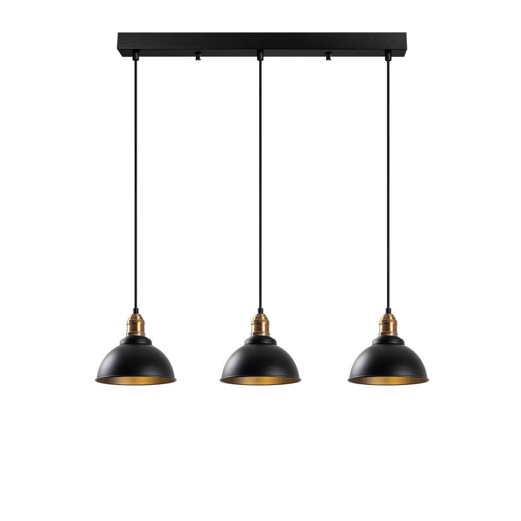 Opviq Pendelleuchte Varzan bronze schwarz Metall B/H/T/L/D: ca. 21x117x21x70x21 cm E27 3 Brennstellen
