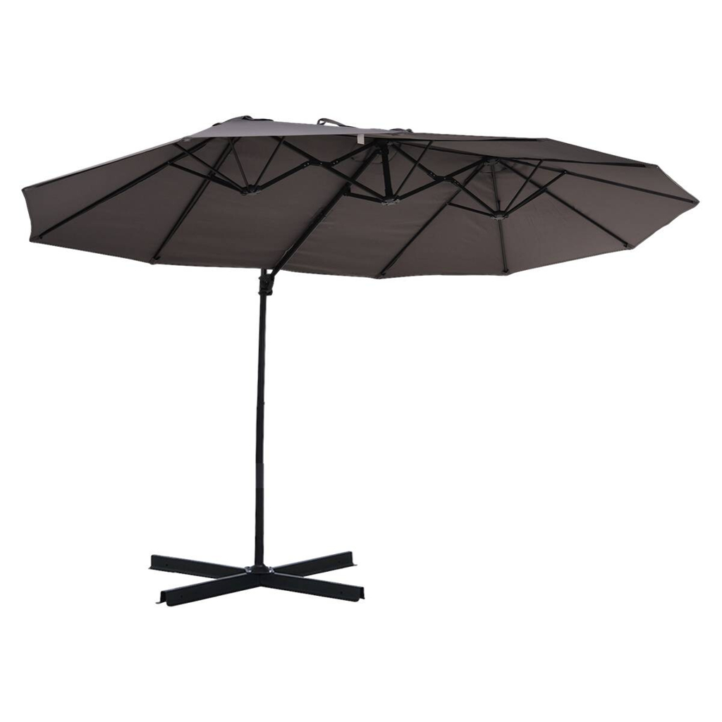 Outsunny Doppelschirm dunkelgrau Metall B/H/L: ca. 270x250x460 cm