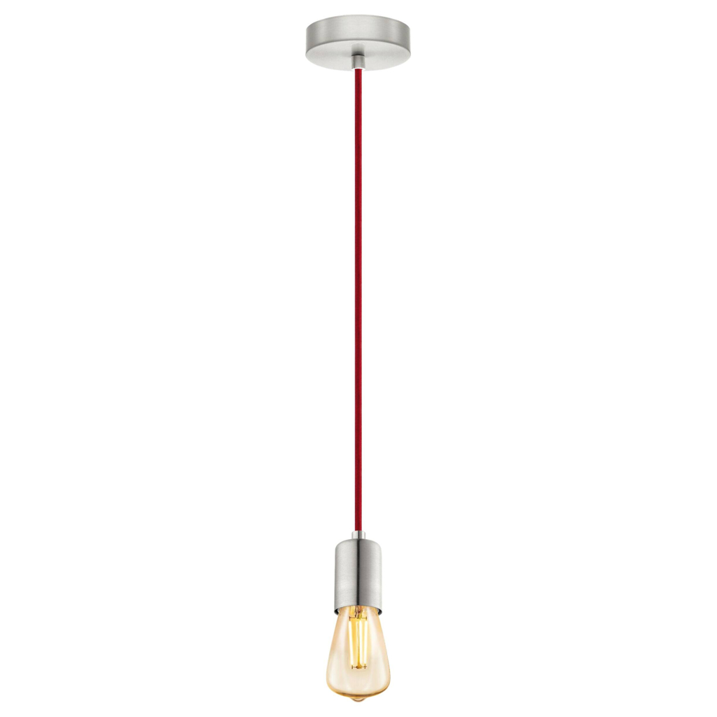 Eglo Pendelleuchte Yorth silber Metall Stahl B/H/L: ca. 10x200x10 cm E27 1 Brennstellen