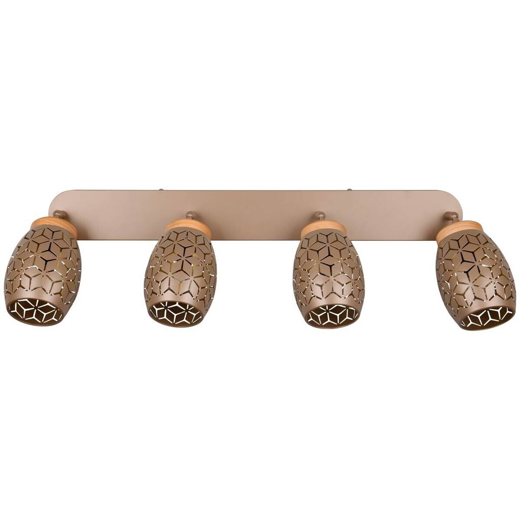 Reality Spot 4-flg. Bidar kaffee gold Metall B/H/L: ca. 74x27x12 cm E14 4 Brennstellen