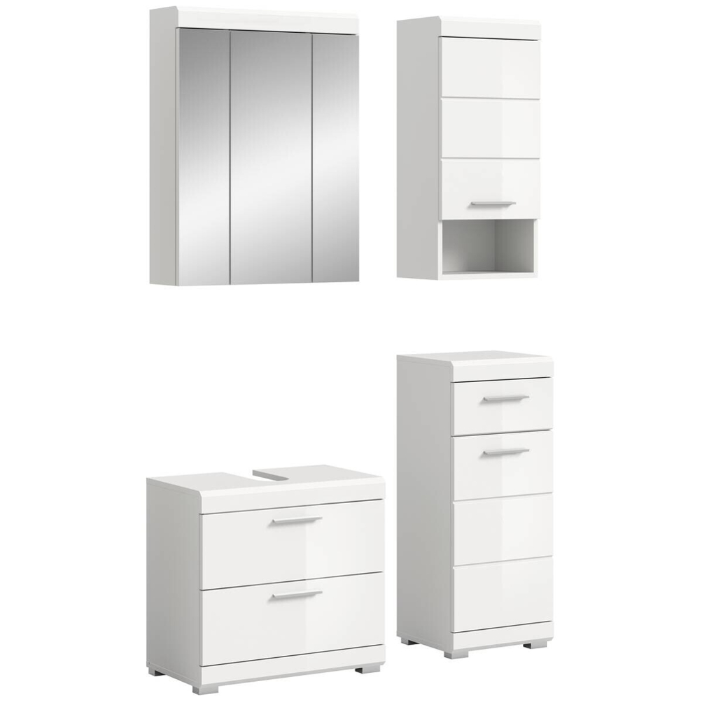 Badezimmer-Set Scout weiß weiß Hochglanz B/H/T: ca. 112x191x37 cm