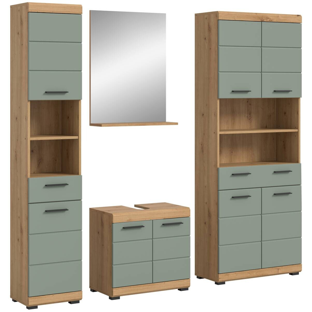 Badezimmer-Set Scout Eiche Artisan Nachbildung salbei Nachbildung B/H/T: ca. 186x191x34 cm