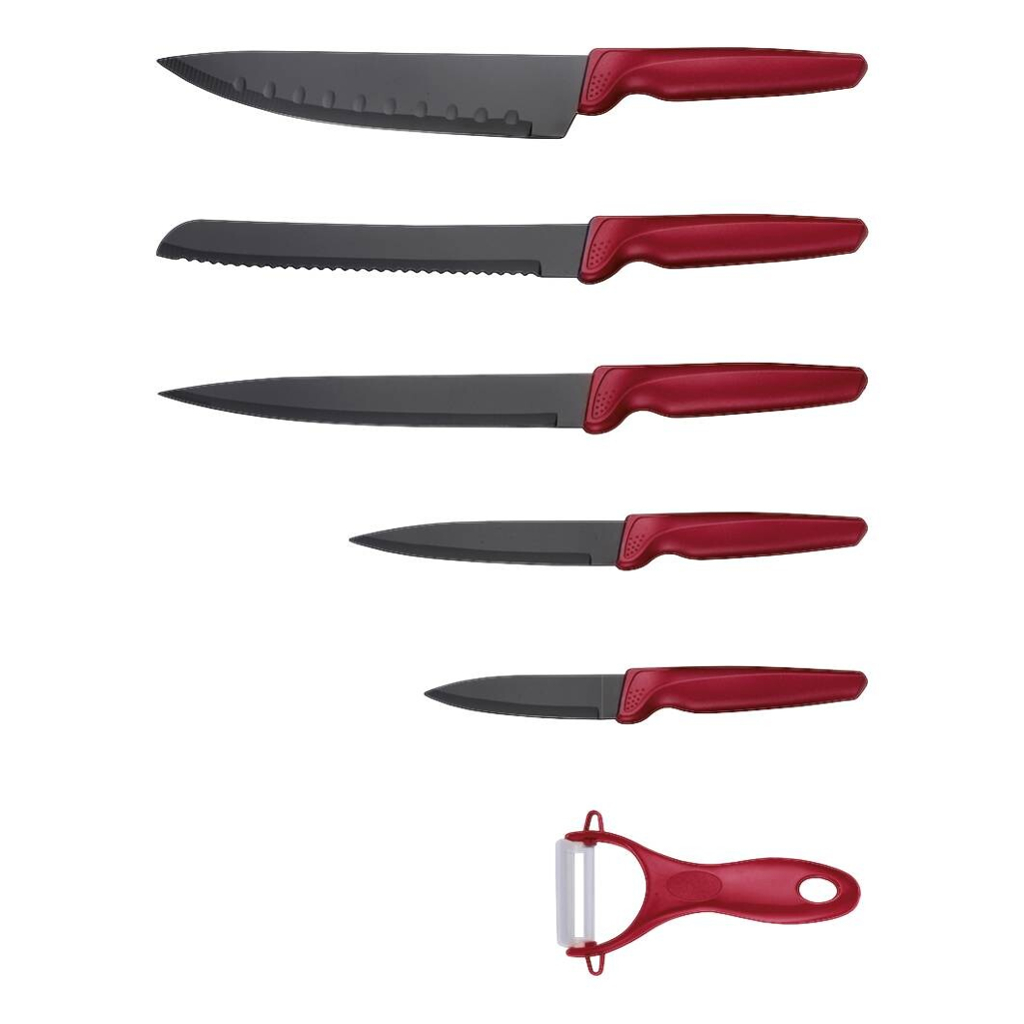 MICHELINO Messerset rot Edelstahl 6 tlg.