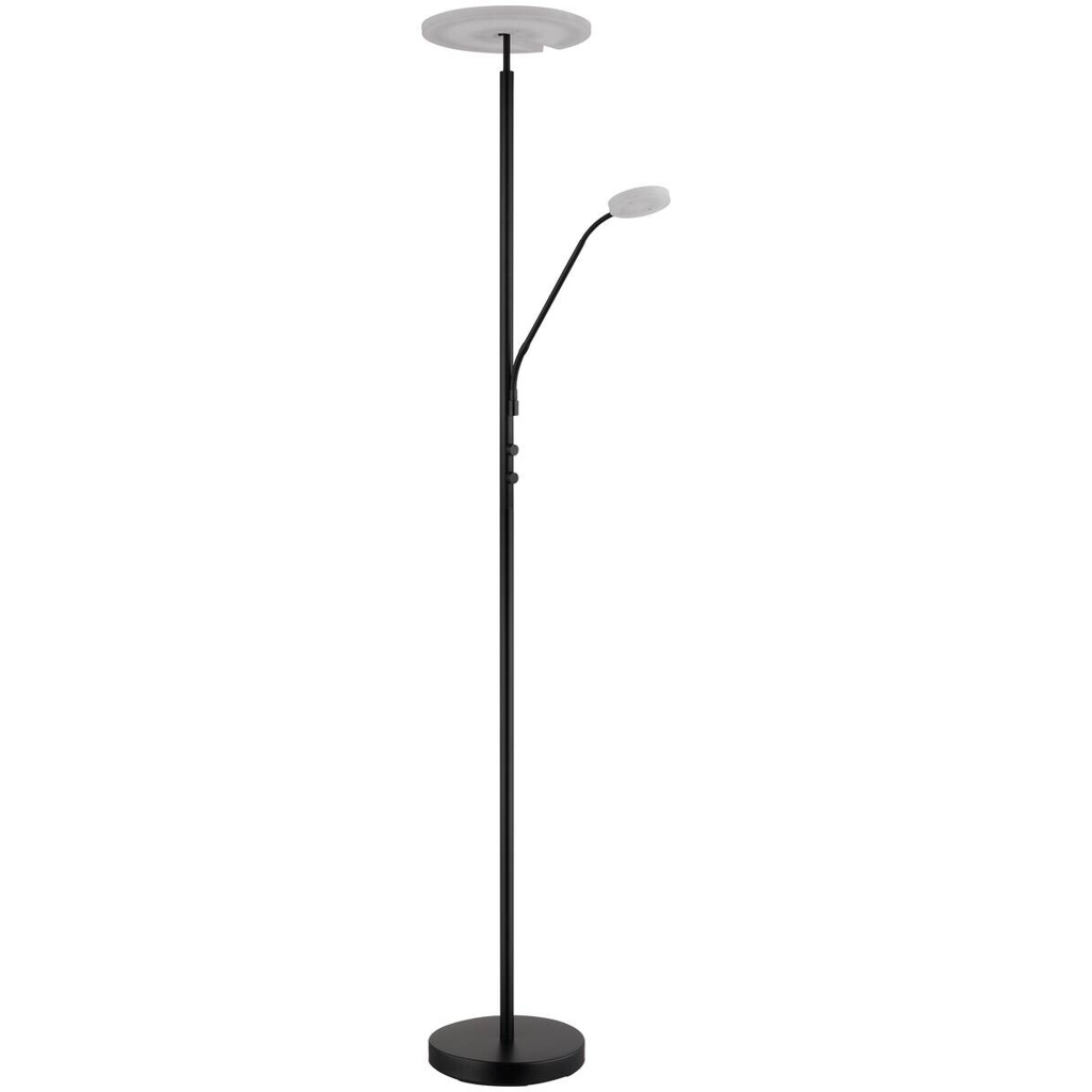GLOBO Stehlampe mattschwarz Satiniert Metall Acryl H/D: ca. 180x30 cm 2 Brennstellen