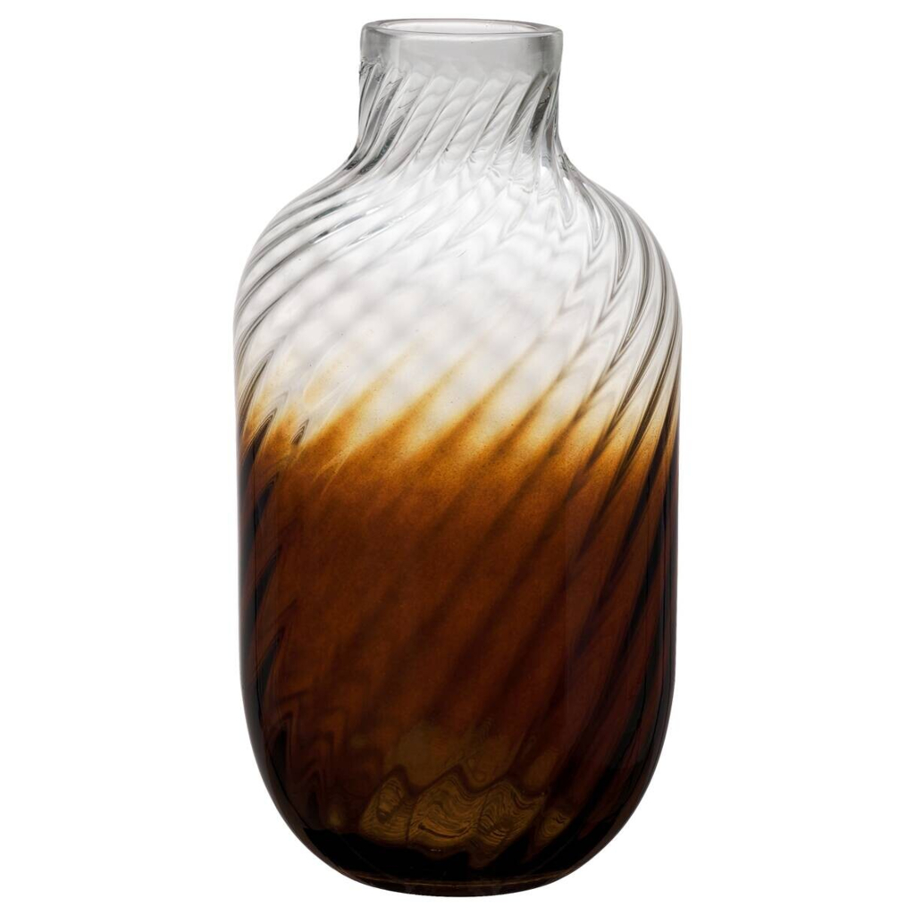 Vase braun Glas B/H/L/D: ca. 18,5x35x18,5x18,5 cm