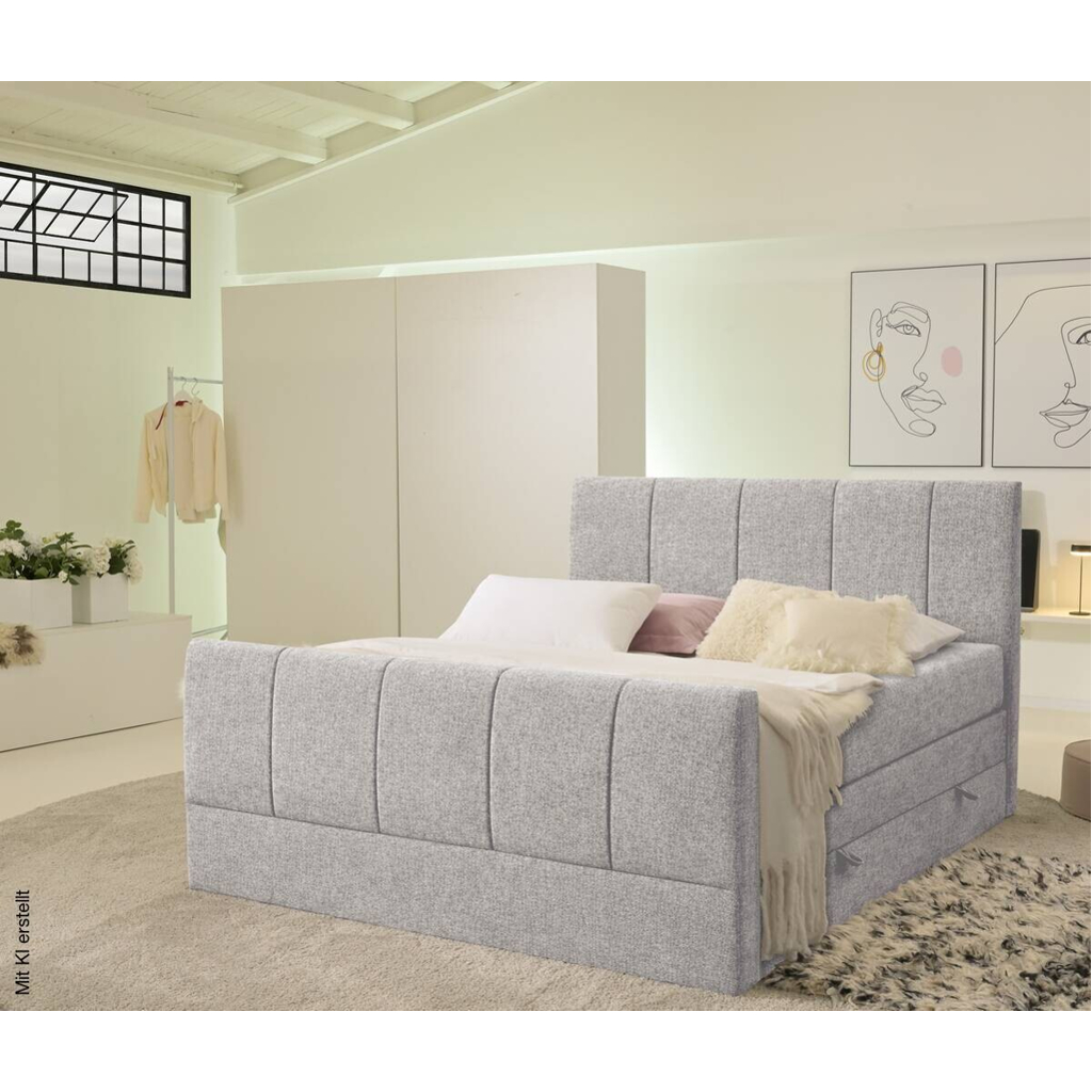 Boxspringbett Harmony hellgrau Liegefläche B/L: ca. 180x200 cm