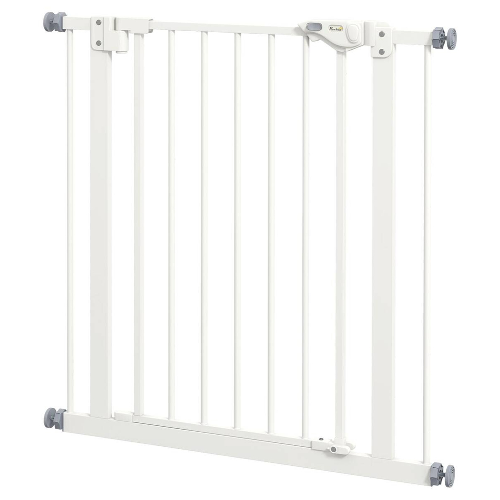 PawHut Türschutzgitter weiß Kunststoff B/H/L: ca. 2x77x80 cm