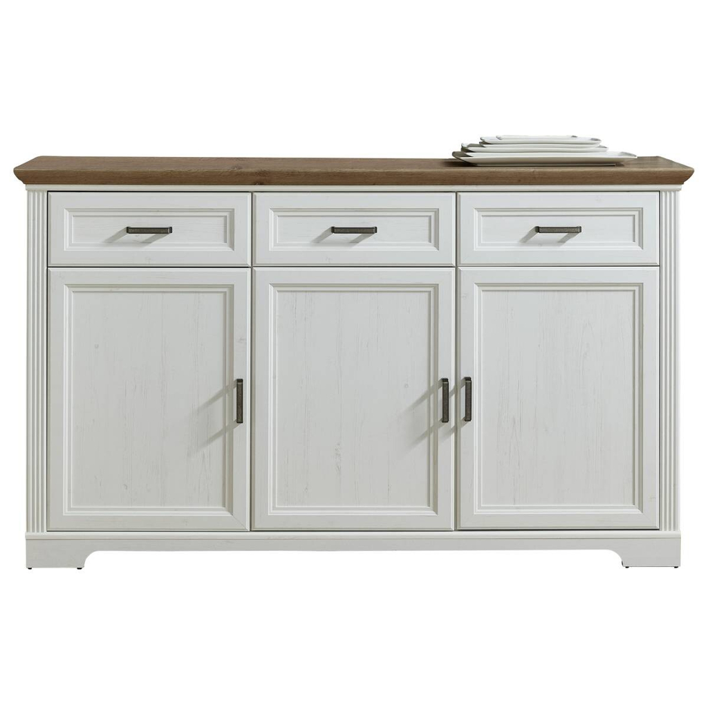 Sideboard Jasmin weiß Pinie Nachbildung Eiche Artisan Nachbildung B/H/T: ca. 166x102x48 cm