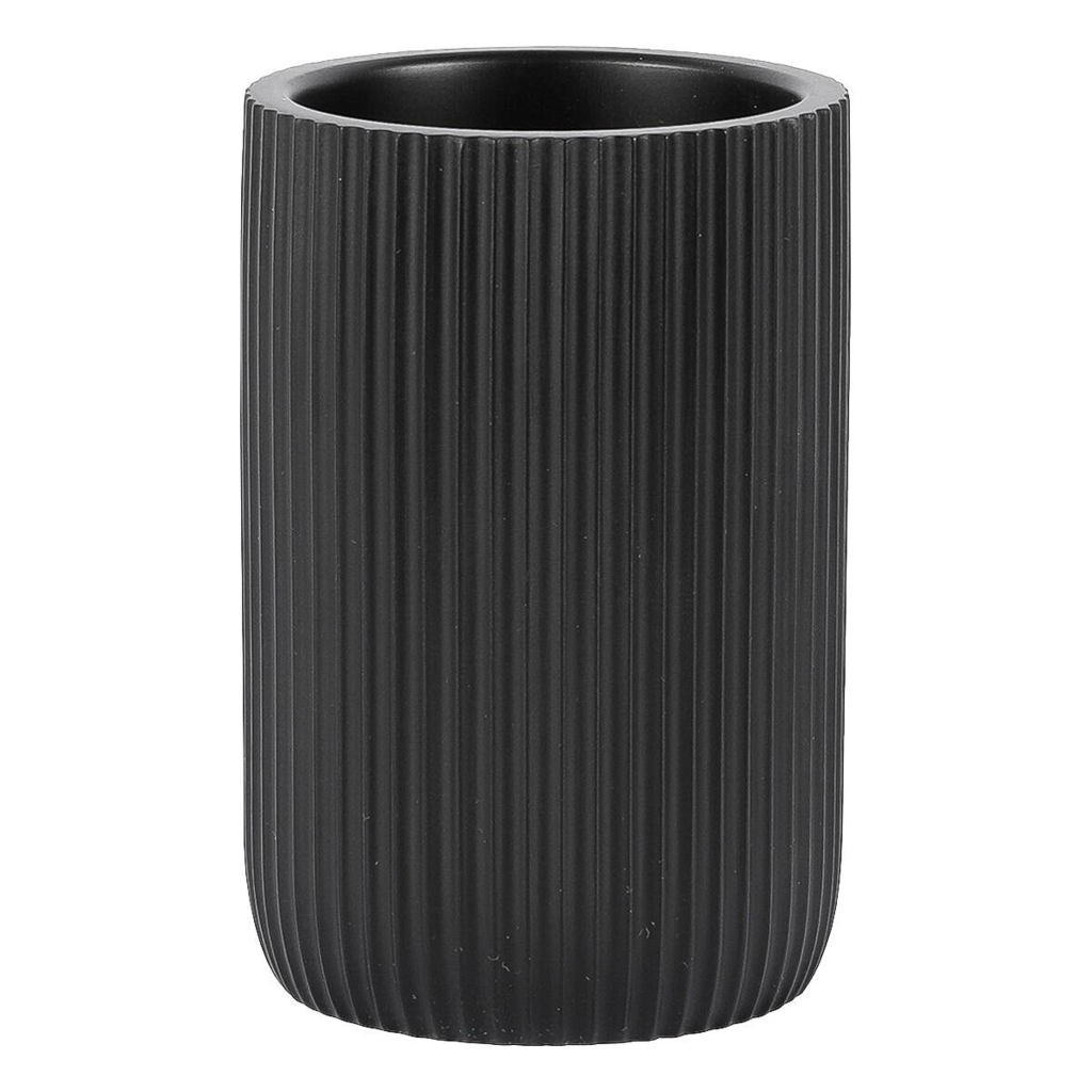 Zahnputzbecher Samos schwarz Polyresin