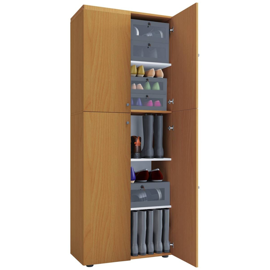 Schuhschrank Lona XXL buche Nachbildung weiß B/H/T: ca. 70x182x39 cm