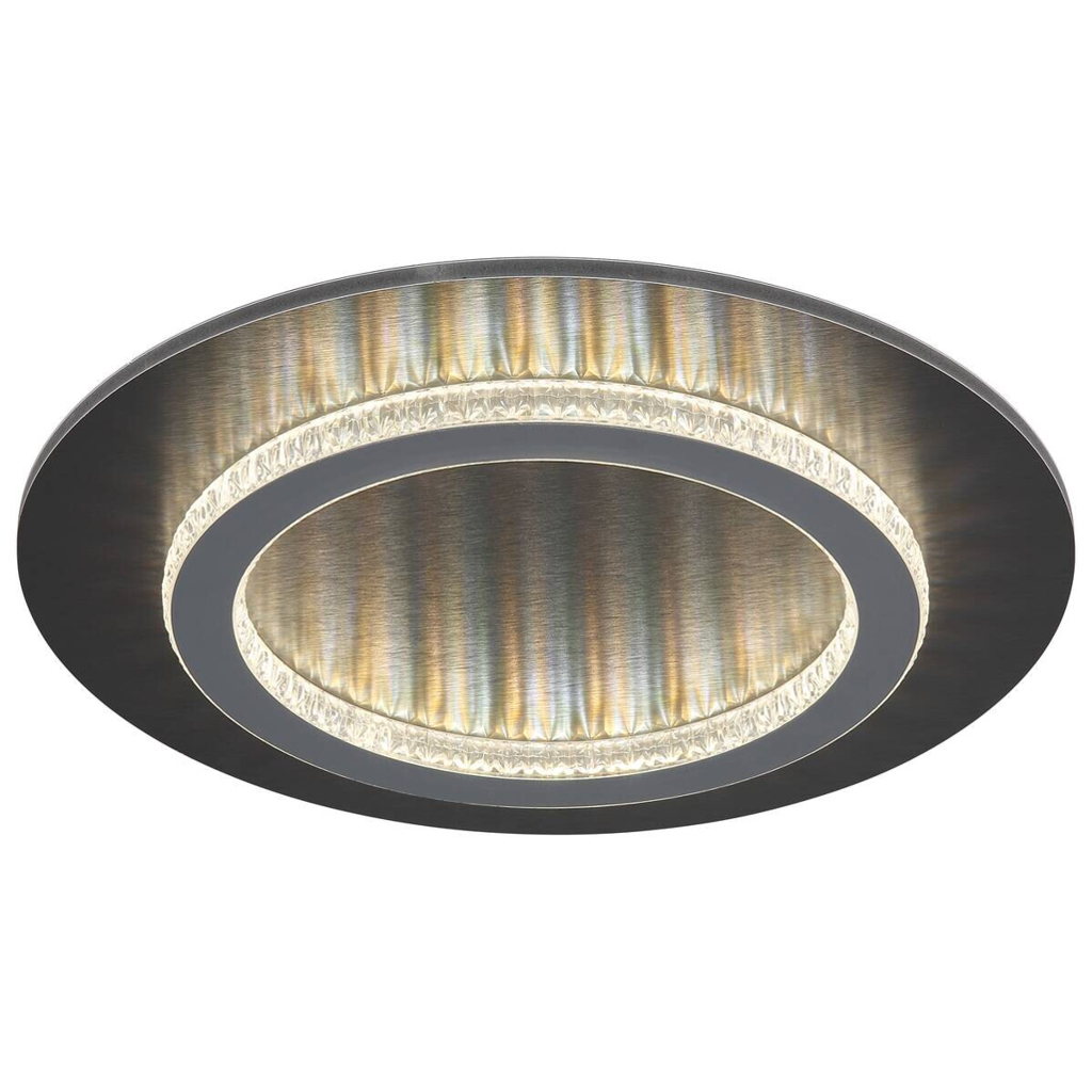 GLOBO LED-Deckenleuchte anthrazit hellgrau mattschwarz Kunststoff Metall H/D: ca. 5,5x35 cm 1 Brennstellen