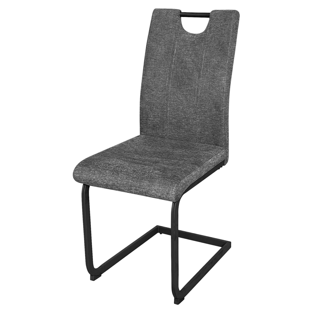 Stuhl BANFF 2er-Set. anthrazit Webstoff B/H/T: ca. 42x97x58 cm