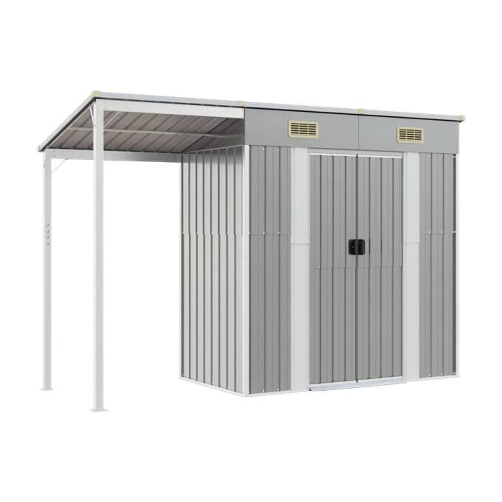 vidaXL Gartenhaus grau B/H/T: ca. 277x181x110,5 cm